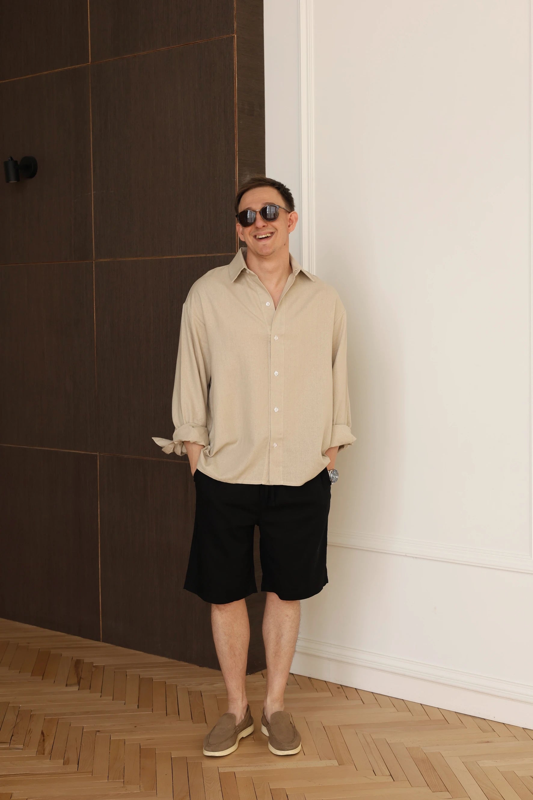 Лляні шорти Morning Star Linen Summer relaxed-fit black