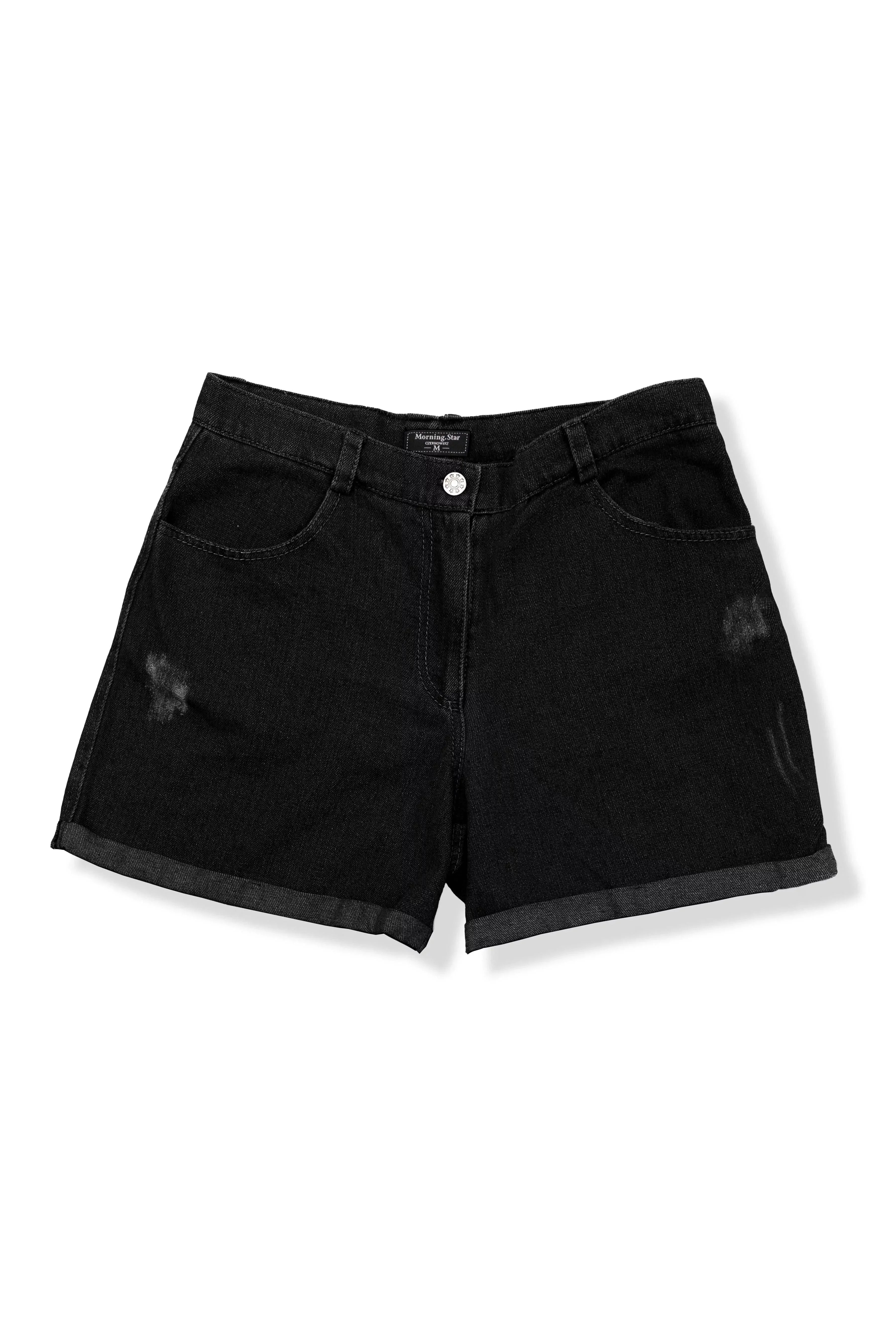 Women's black denim shorts - Morning Star