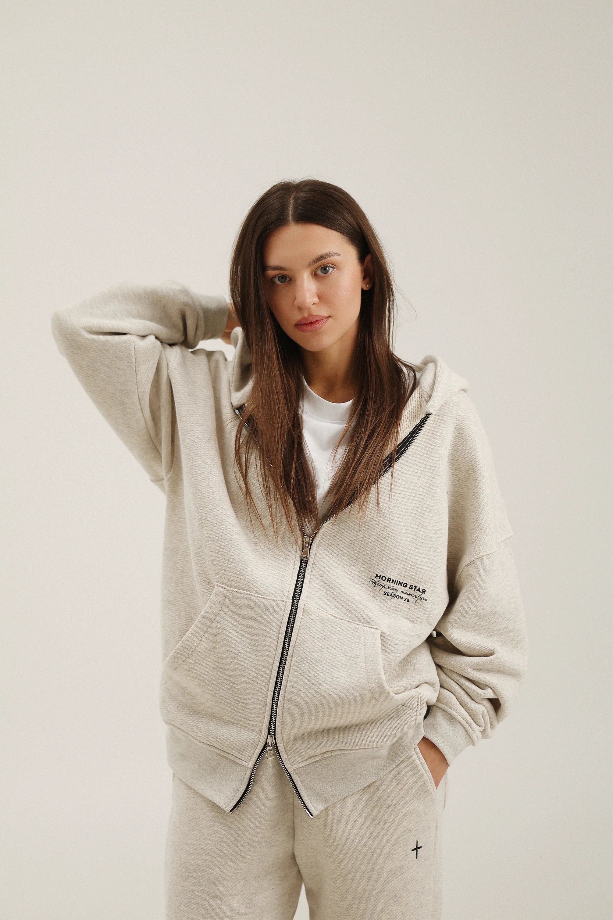 Зіп-худі Morning Star MS Cross Бежевий Меланж