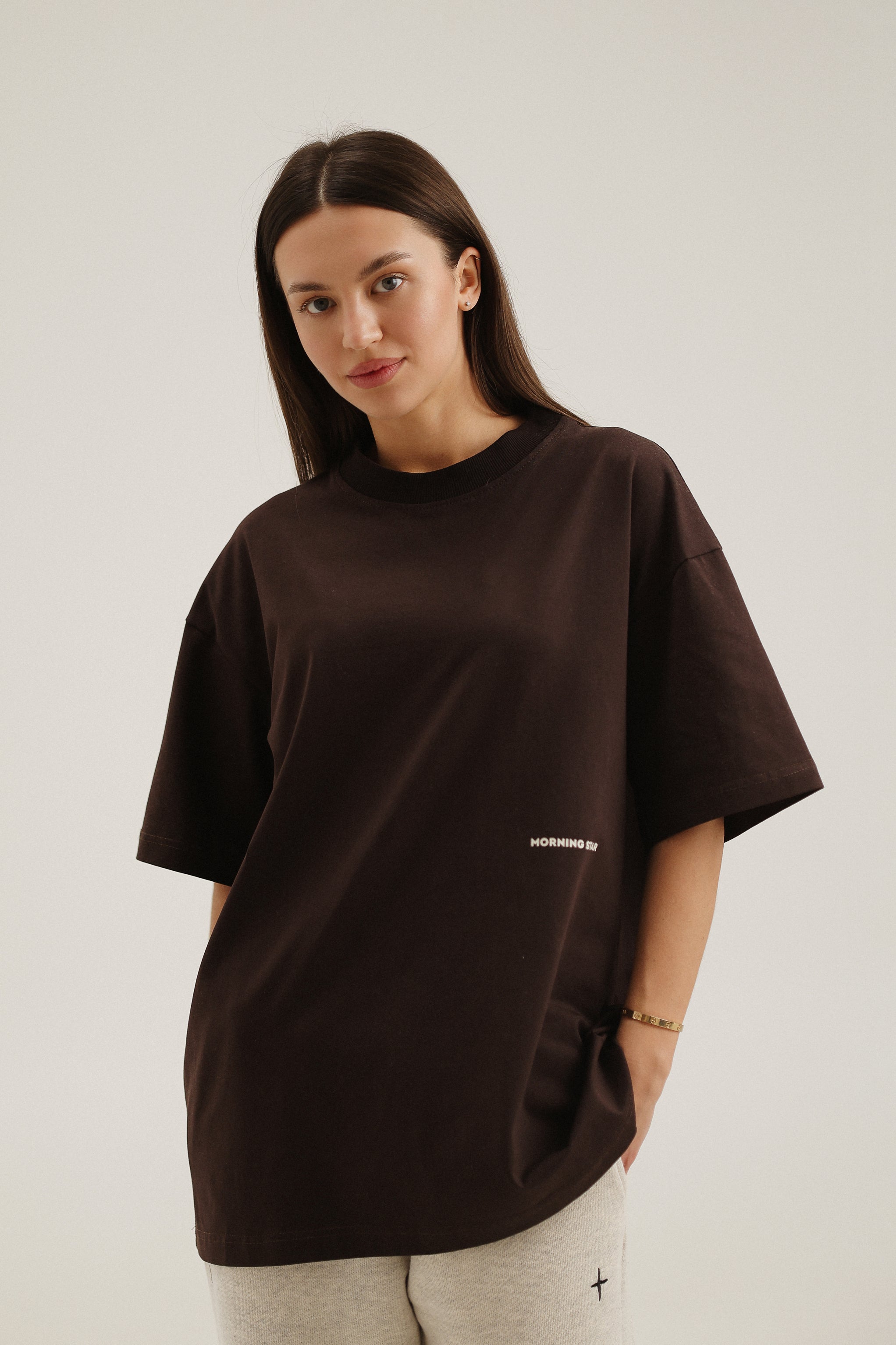 Футболка коричнева Morning Star Oversize SIGN