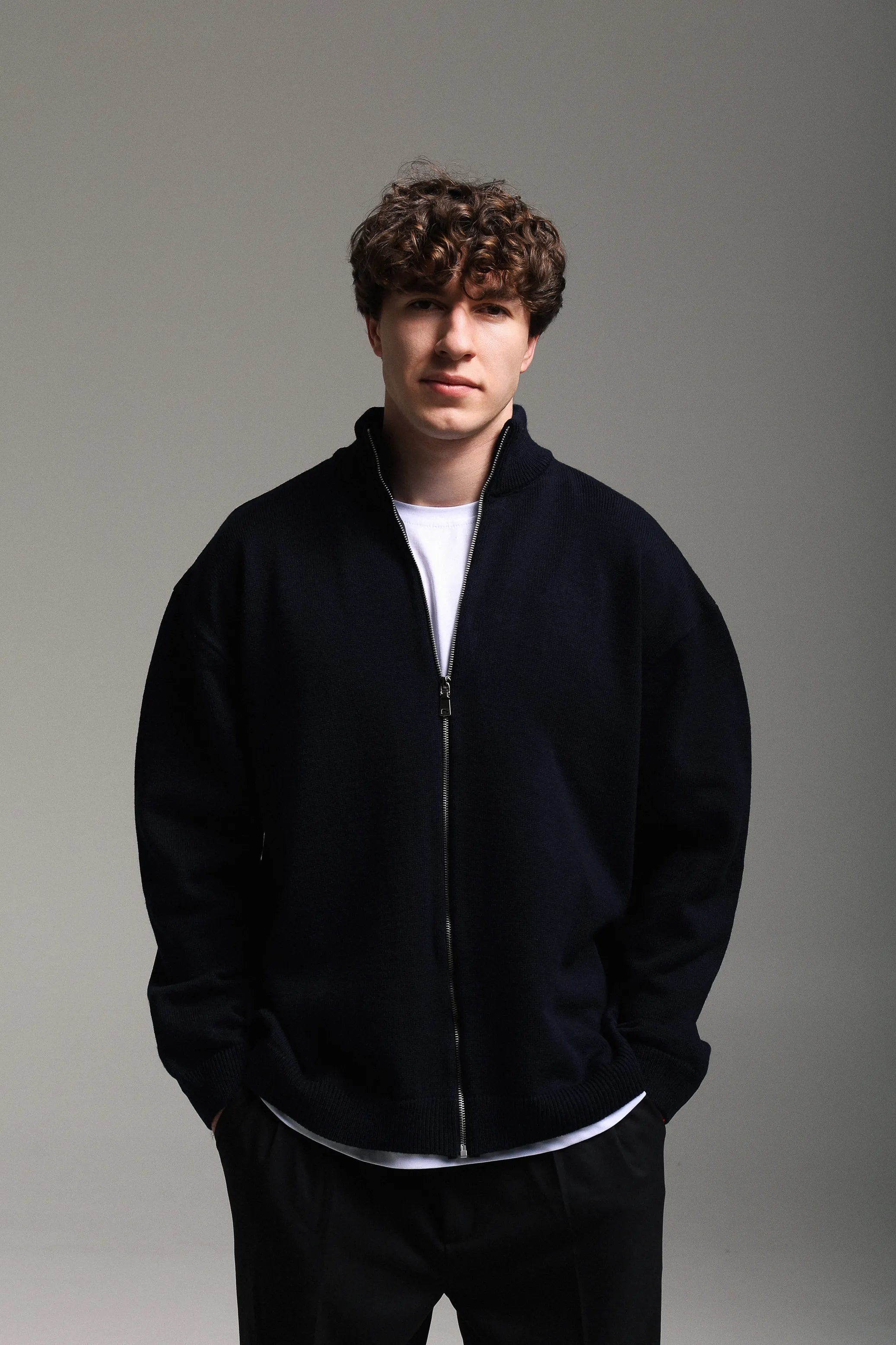 Кардиган Morning Star на металевому замку - темно - синій Manchester - Morning Star: Бренд чоловічого одягу