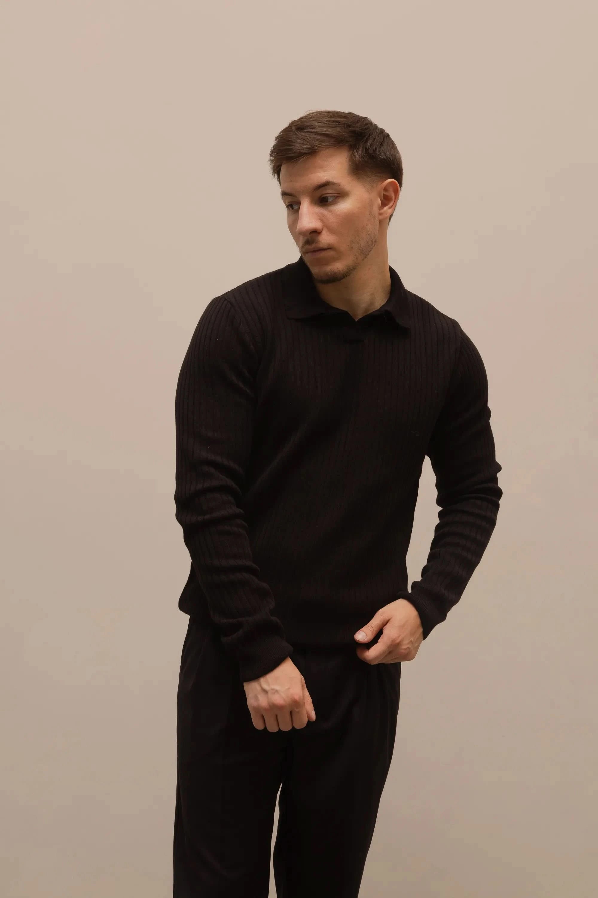 Long Sleevee Polo Morning Star Black - Morning Star