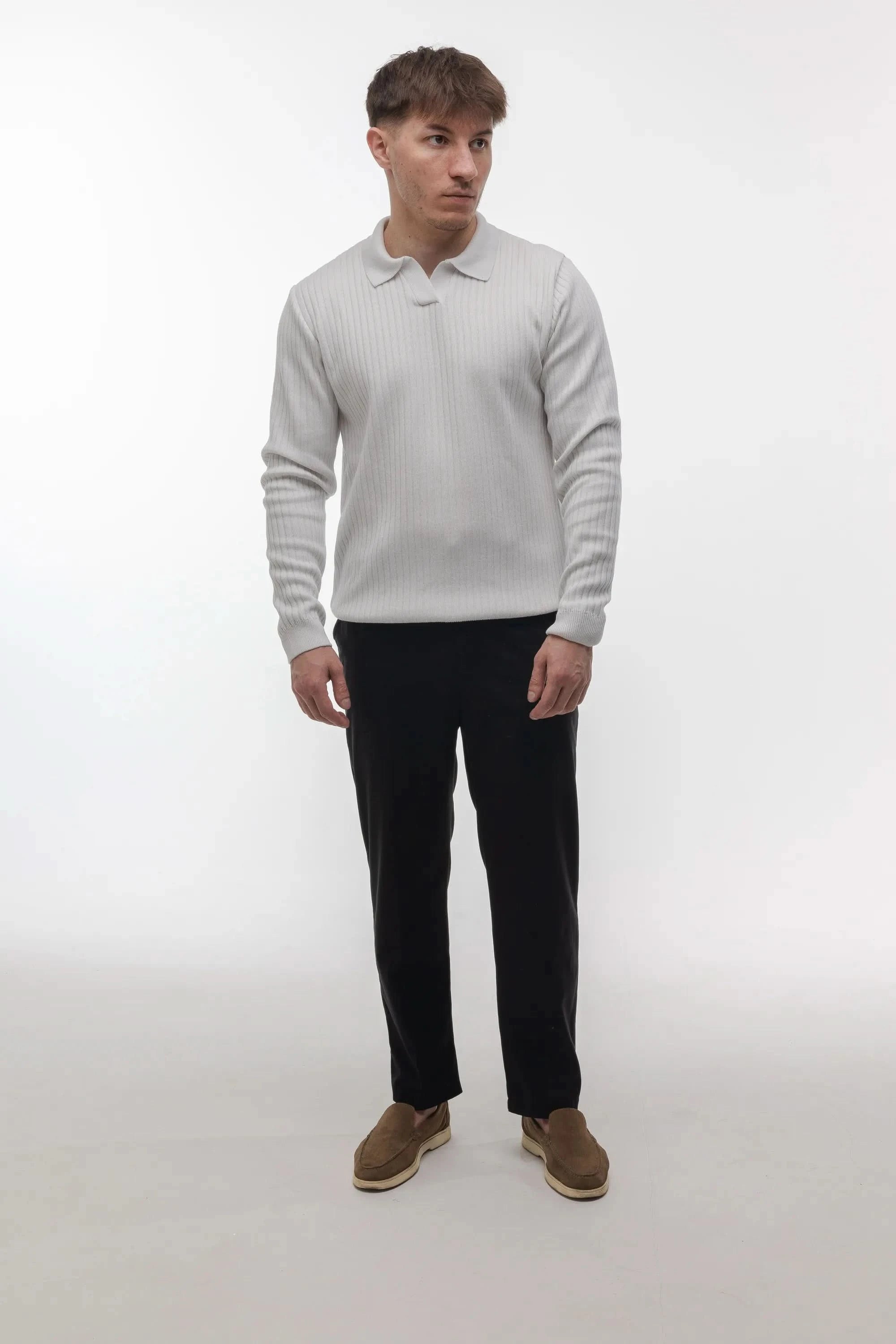 Long Sleevee Polo Morning Star White - Morning Star