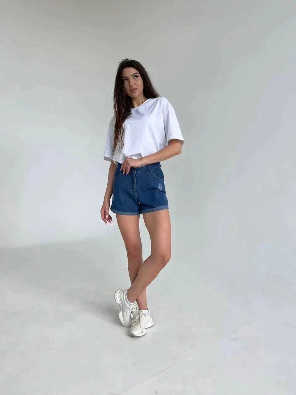 Women's blue denim shorts - Morning Star